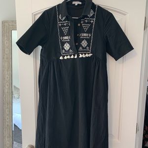 Black collared dress